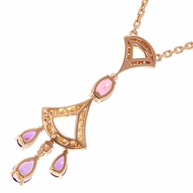 ブルガリ ネックレス ディーヴァドリーム ダイヤ アメシスト ピンクトルマリン K18PGピンクゴールド 357213 ペンダント