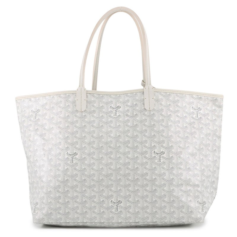 ゴヤール トートバッグ サンルイPM PVC レザー STLOUIPMLTY50CL50P GOYARD ポーチ付き 白 ヘリンボーン