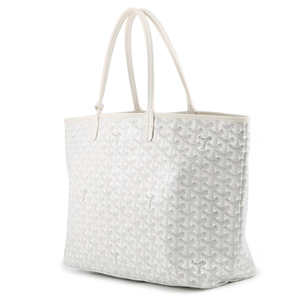 ゴヤール トートバッグ サンルイPM PVC レザー STLOUIPMLTY50CL50P GOYARD ポーチ付き 白 ヘリンボーン