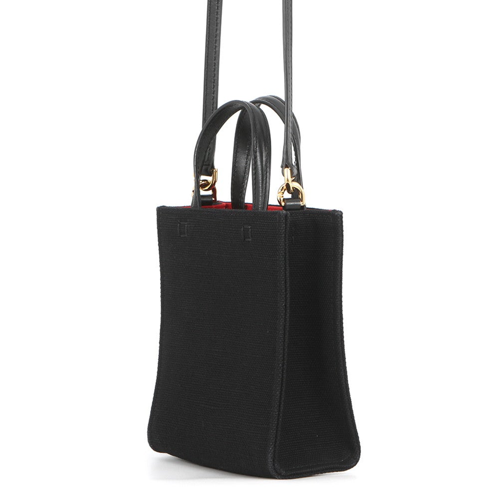 GIVENCHY ジバンシィ Gトートバーティカルミニ BB50R9B1F1001 ショルダーバッグ キャンバスxレザー  ブラック/350688【中古】 GIVENCHY - 【未使用】ジバンシー Gトート バーティカル ミニ