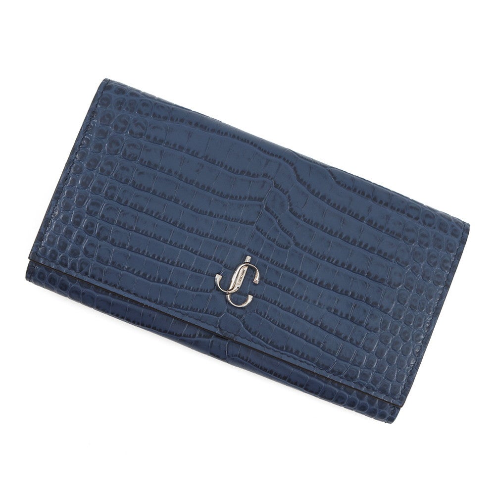 ジミーチュウ ウォレット ブルー　ジミーチュー　JIMMY CHOO 未使用品 ジミー チュー JIMMY CHOO 三つ折り財布 ネモ ミニ財布 ブルー