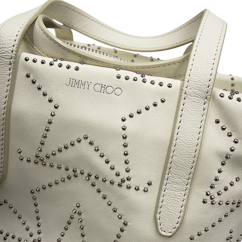 ジミーチュウ ハンドバッグ ソフィアS スタッズ レザー JIMMY CHOO 白 2way