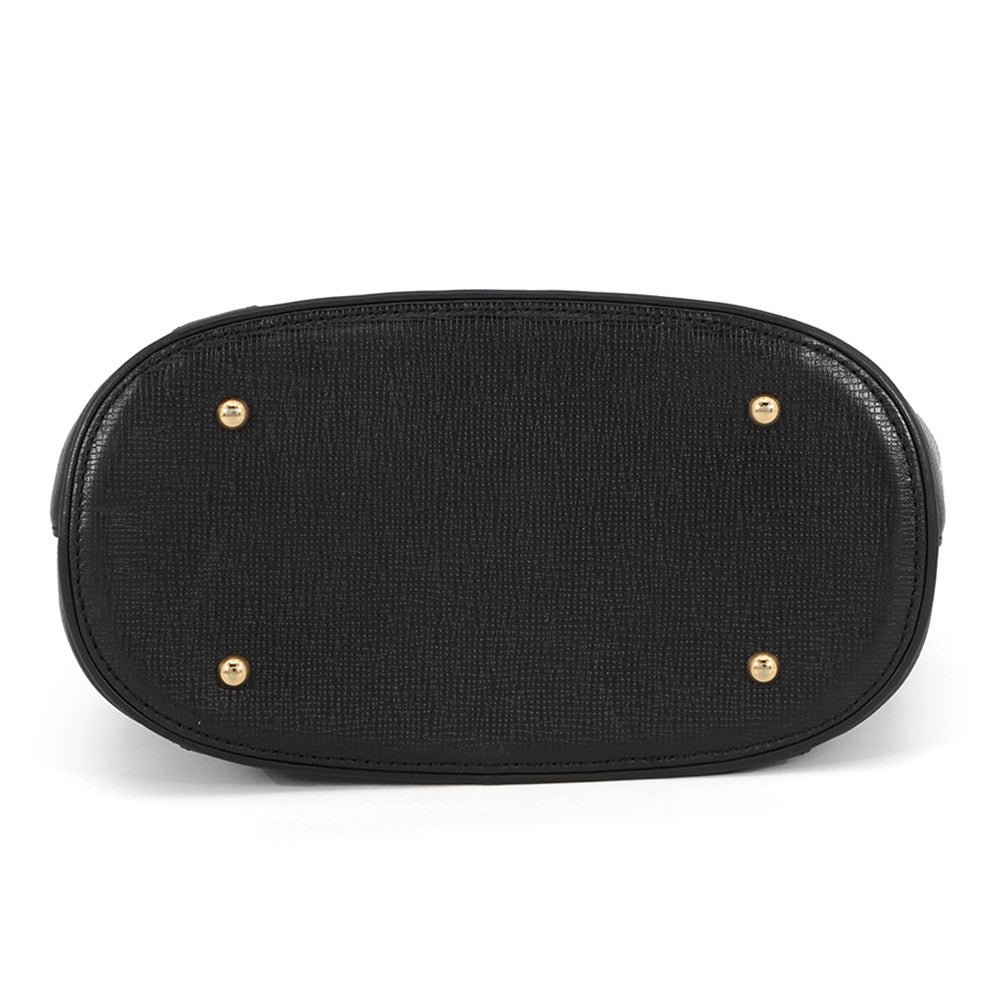 Mcm ブラックレザーハンドバッグ エムシーエム ハンドバッグ レザー MCM 黒 安心保証 | 中古・新品