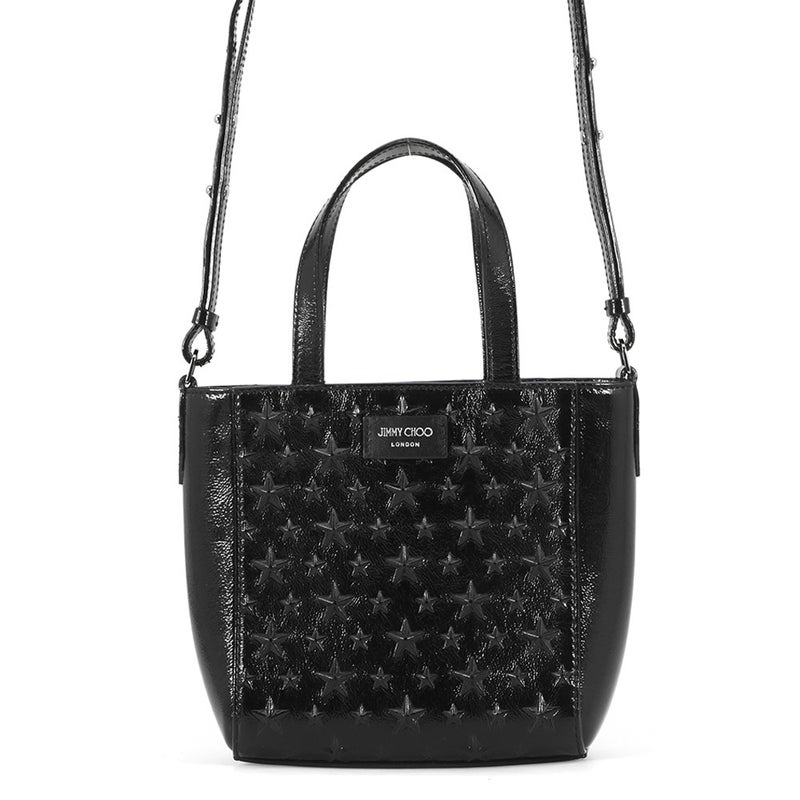 ジミーチュウ ハンドバッグ ペガシ ミニ スターエンボス パテント JIMMY CHOO 2wayバッグ 黒