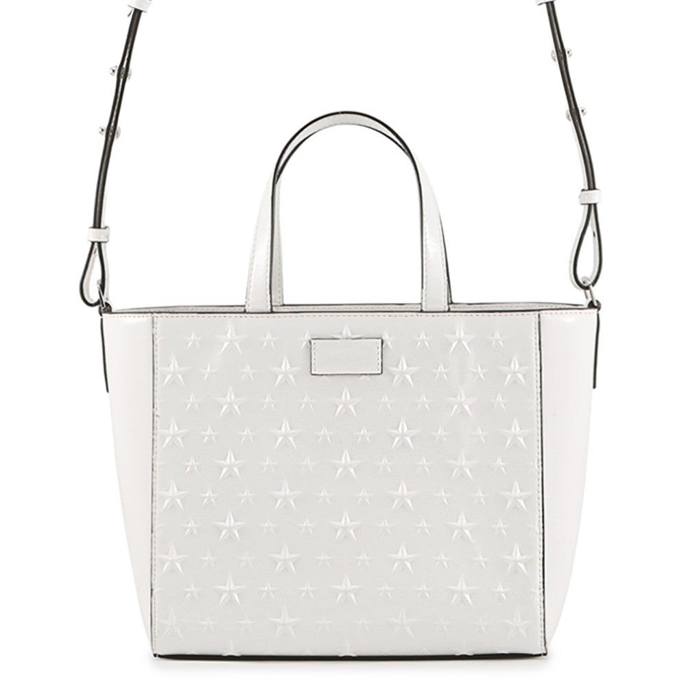 JIMMY CHOO ジミーチュウ バッグ ペガシ スターエンボス   2wayバッグ ホワイト パテント ショルダーバッグ
 パテントレザー ホワイト ユニセックス【中古】460 ジミーチュウ ハンドバッグ ペガシ ミニ スターエンボス パテント