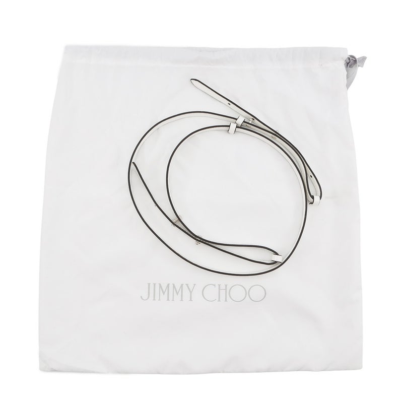 ジミーチュウ ハンドバッグ ペガシS エンボス パテント JIMMY CHOO 2way 白