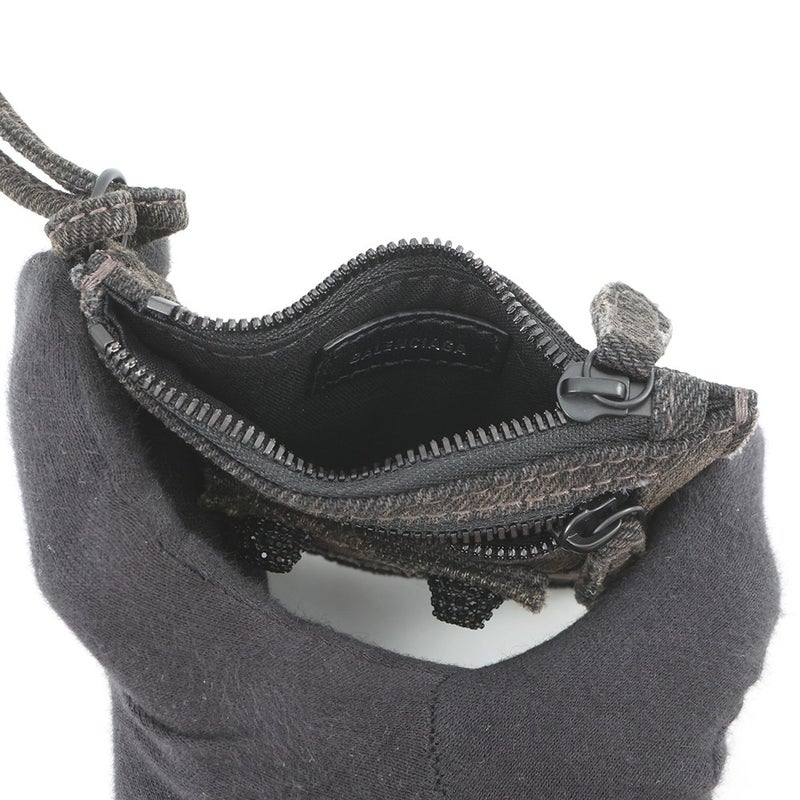 バレンシアガ コインケース ルカゴール デニム ラインストーン 776769 BALENCIAGA 小銭入れ 黒