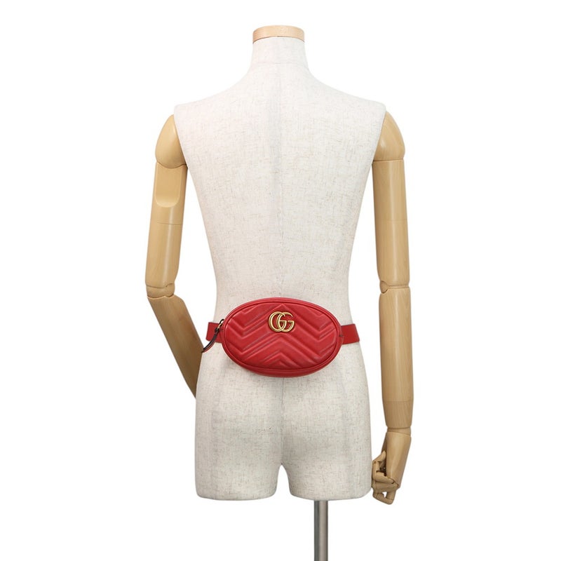 グッチ ウエストバッグ GGマーモント キルティング レザー ベルトバッグ 476434 GUCCI ウエストポーチ
