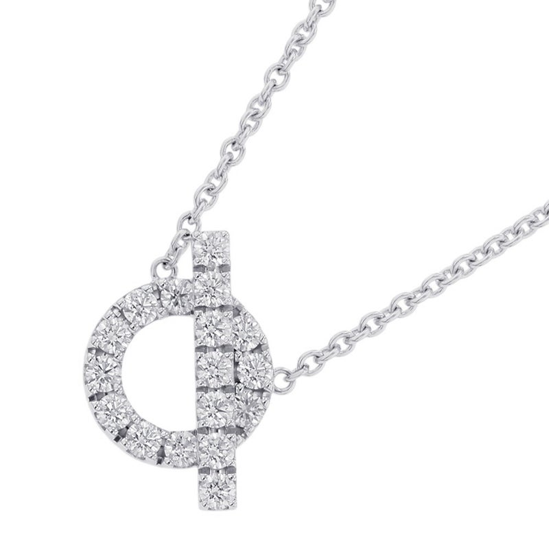 エルメス ネックレス フィネス ペンダント ダイヤモンド 17P 計0.46ct K18WGホワイトゴールド HERMES