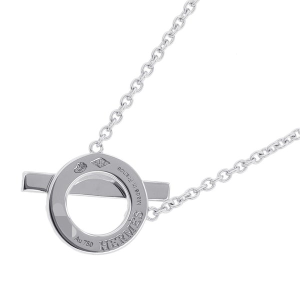 エルメス ネックレス フィネス ペンダント ダイヤモンド 17P 計0.46ct K18WGホワイトゴールド HERMES