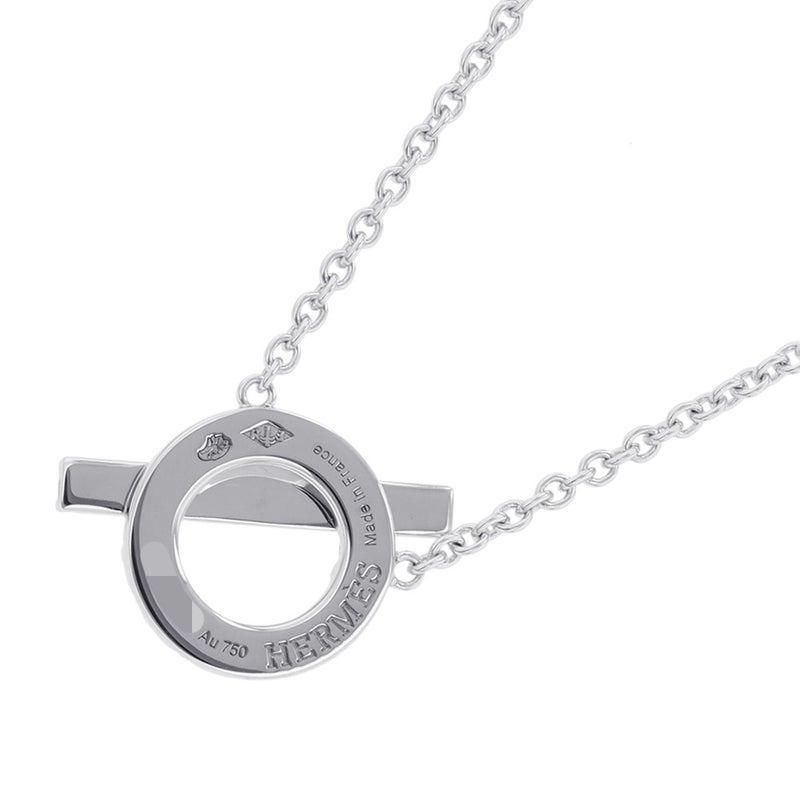 エルメス ネックレス フィネス ペンダント ダイヤモンド 17P 計0.46ct K18WGホワイトゴールド HERMES
