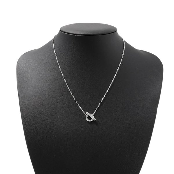 エルメス ネックレス フィネス ペンダント ダイヤモンド 17P 計0.46ct K18WGホワイトゴールド HERMES