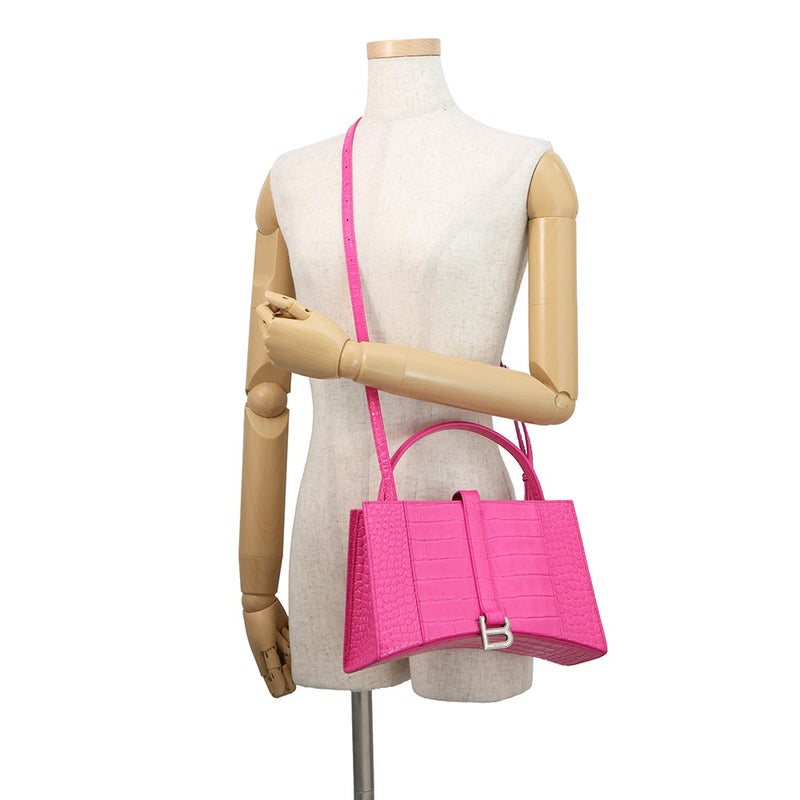 バレンシアガ ハンドバッグ アワーグラス ミディアム クロコダイル型押しレザー 619669 BALENCIAGA 2way