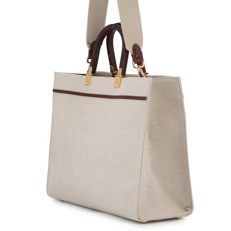 フェンディ トートバッグ サンシャイン ミディアム キャンバス/レザー 8BH386 FENDI 2wayショルダーバッグ