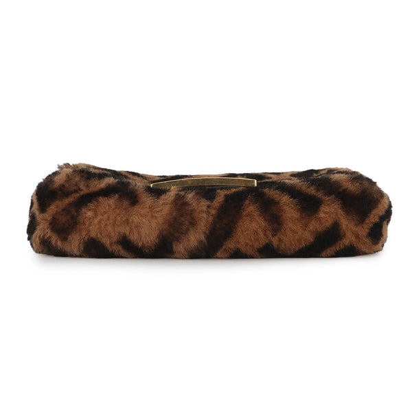 フェンディ ハンドバッグ ズッカ柄 バゲット ミニ ムートン/レザー 8BS017 FENDI 2wayショルダーバッグ