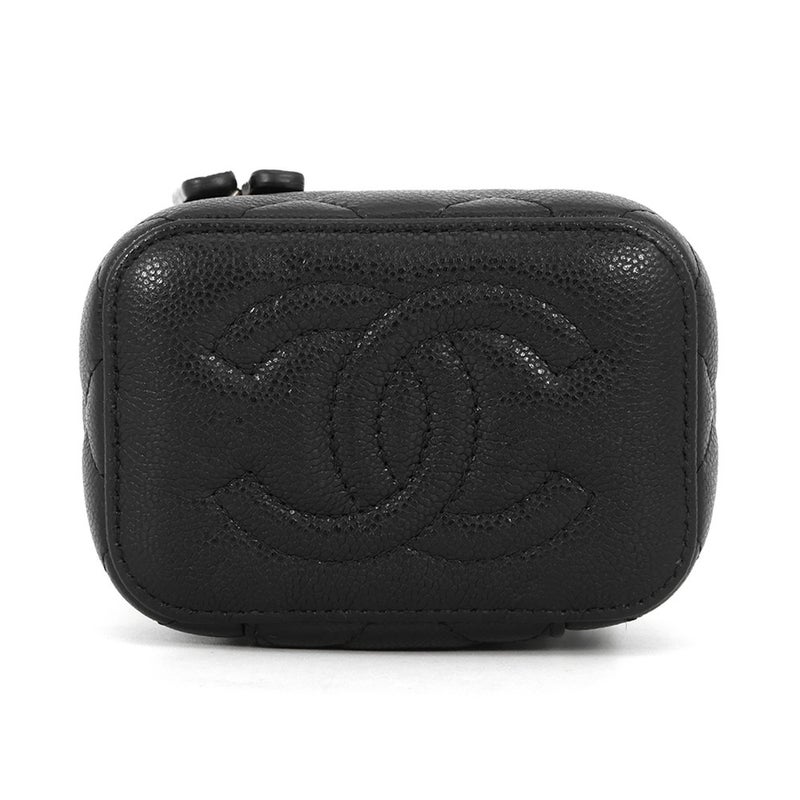 シャネル チェーンショルダーバッグ マトラッセ ココマーク バニティ キャビアスキン AP2158 CHANEL 黒