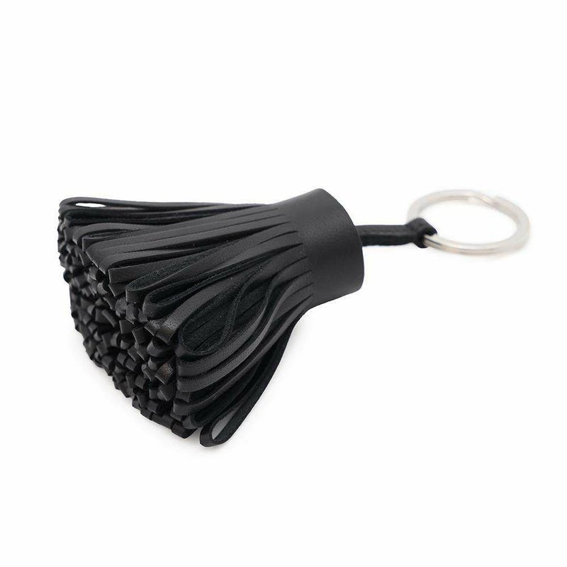 エルメス キーホルダー カルメン ブラック/シルバー金具 ラムスキン B刻印 HERMES 黒