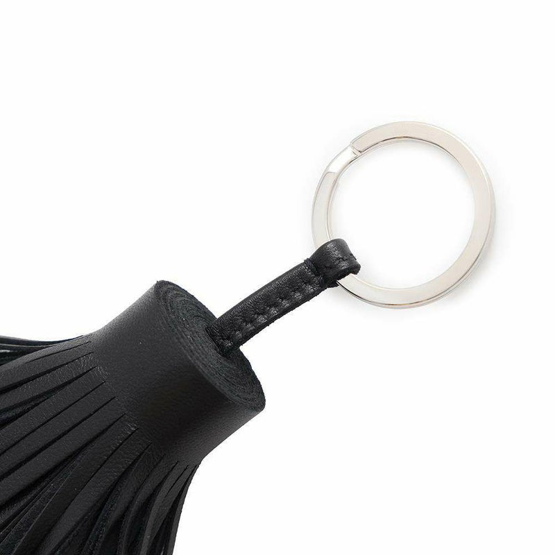 エルメス キーホルダー カルメン ブラック/シルバー金具 ラムスキン B刻印 HERMES 黒