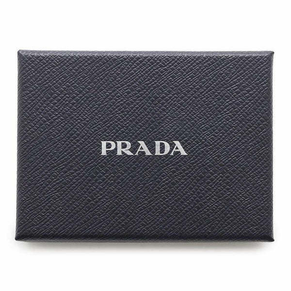 プラダ キーケース 幾何学模様 4連キーケース サフィアーノ 1PG004 PRADA キーリング付き 黒