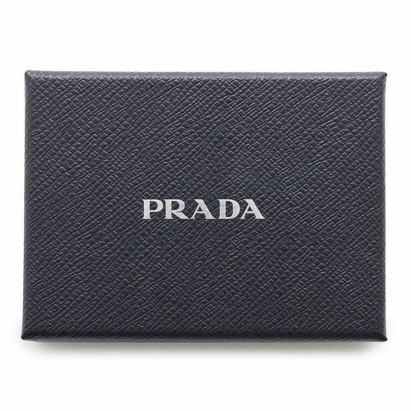 プラダ キーケース 幾何学模様 4連キーケース サフィアーノ 1PG004 PRADA キーリング付き 黒