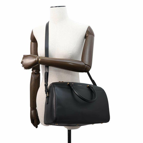 サンローランパリ ハンドバッグ ダッフル ポーラー レザー 533480 SAINT LAURENT PARIS ショルダーバッグ 黒