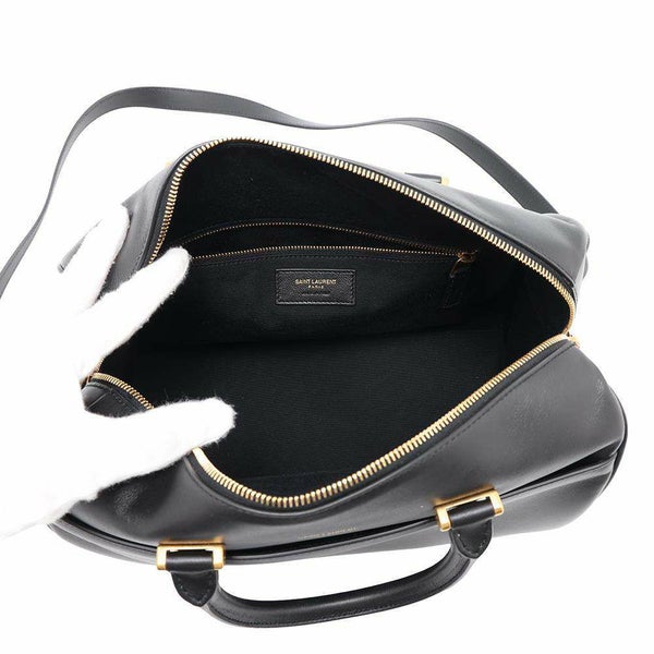 サンローランパリ ハンドバッグ ダッフル ポーラー レザー 533480 SAINT LAURENT PARIS ショルダーバッグ 黒