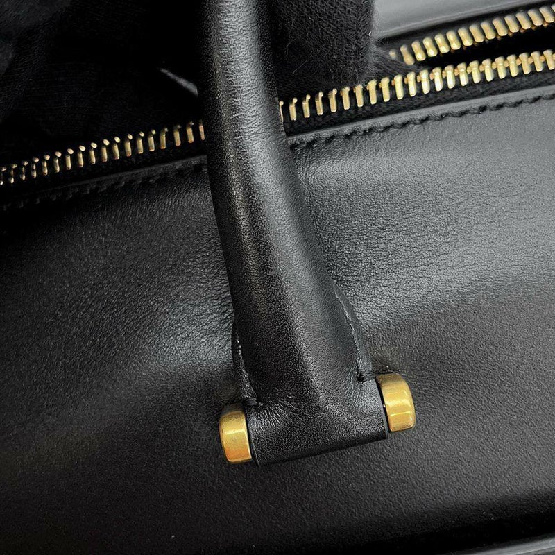 サンローランパリ ハンドバッグ ダッフル ポーラー レザー 533480 SAINT LAURENT PARIS ショルダーバッグ 黒