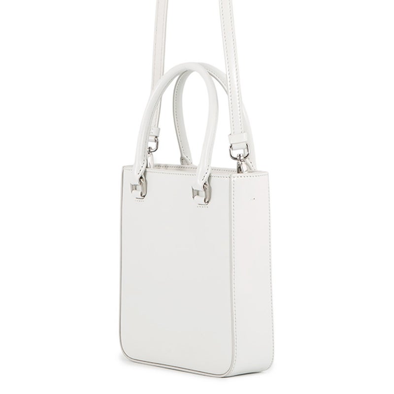 プラダ ハンドバッグ スパッツォラート スモール トライアングルロゴ レザー 1BA331 PRADA 2wayショルダー 白