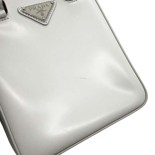 プラダ ハンドバッグ スパッツォラート スモール トライアングルロゴ レザー 1BA331 PRADA 2wayショルダー 白