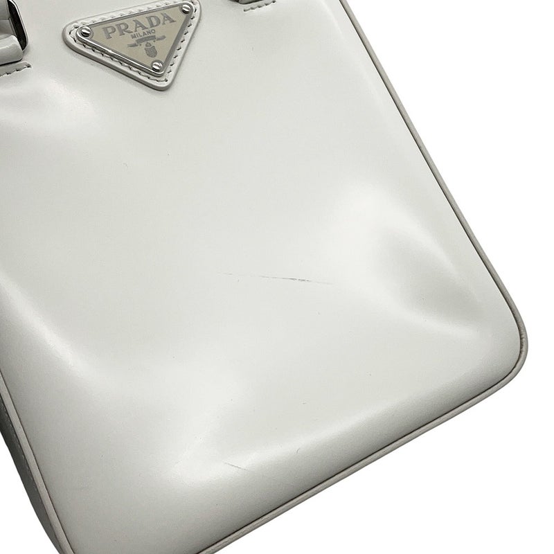 プラダ ハンドバッグ スパッツォラート スモール トライアングルロゴ レザー 1BA331 PRADA 2wayショルダー 白