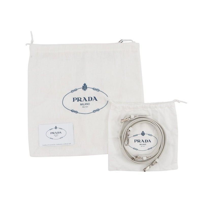 プラダ ハンドバッグ スパッツォラート スモール トライアングルロゴ レザー 1BA331 PRADA 2wayショルダー 白