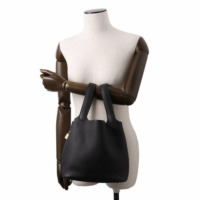 エルメス ハンドバッグ ピコタンロックMM ブラック/ゴールド金具 トリヨンクレマンス W刻印 黒