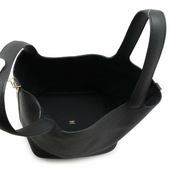 エルメス ハンドバッグ ピコタンロックMM ブラック/ゴールド金具 トリヨンクレマンス W刻印 黒