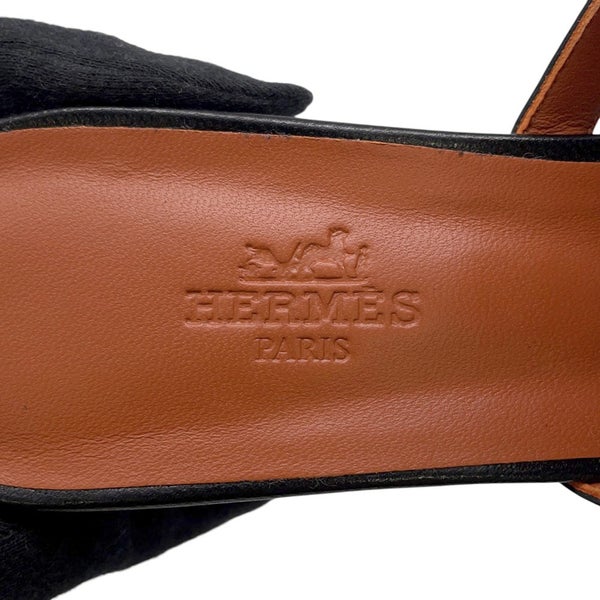 エルメス サンダル キャンディ ケリーバックル レザー レディースサイズ38 HERMES 靴 黒