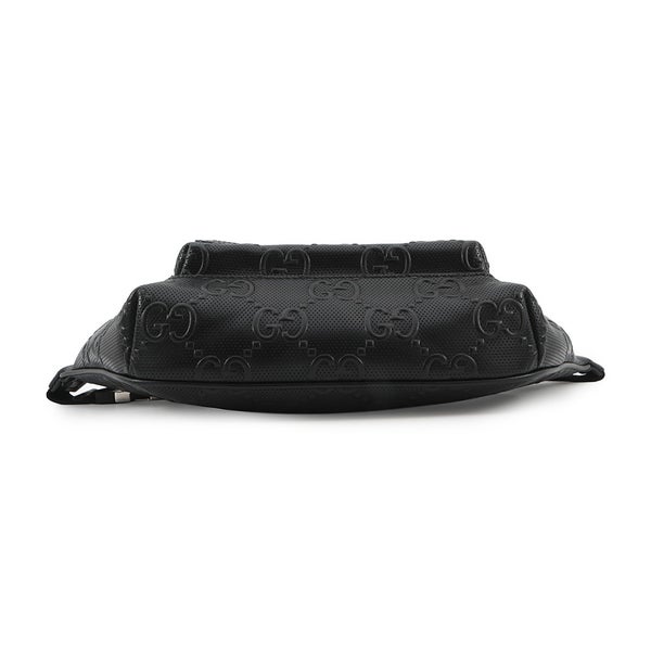 グッチ ボディバッグ GGエンボス ベルトバッグ レザー 645093 GUCCI ウエストバッグ メンズ 黒