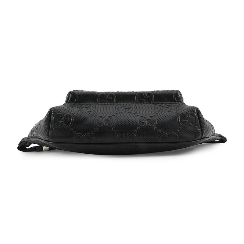 グッチ ボディバッグ GGエンボス ベルトバッグ レザー 645093 GUCCI ウエストバッグ メンズ 黒