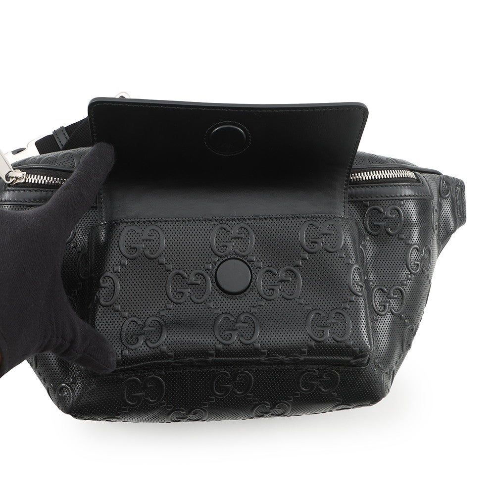グッチ ボディバッグ GGエンボス ベルトバッグ レザー 645093 GUCCI