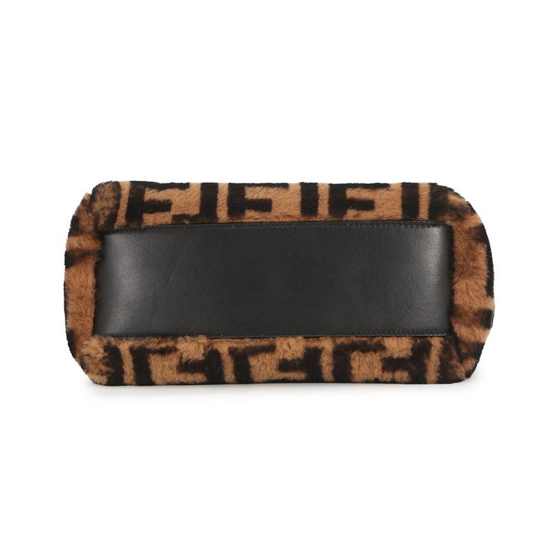 フェンディ ハンドバッグ ミニ ピーカブー ムートン/レザー 8BN244 FENDI バッグ ショルダーバッグ 黒