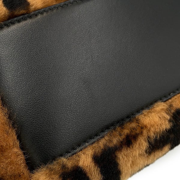 フェンディ ハンドバッグ ミニ ピーカブー ムートン/レザー 8BN244 FENDI バッグ ショルダーバッグ 黒