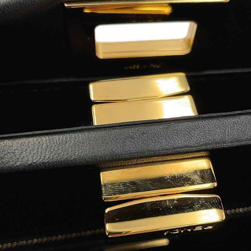 フェンディ ハンドバッグ ミニ ピーカブー ムートン/レザー 8BN244 FENDI バッグ ショルダーバッグ 黒