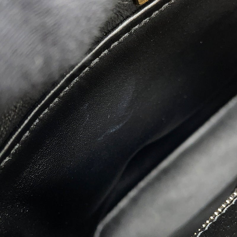 フェンディ ハンドバッグ ミニ ピーカブー ムートン/レザー 8BN244 FENDI バッグ ショルダーバッグ 黒