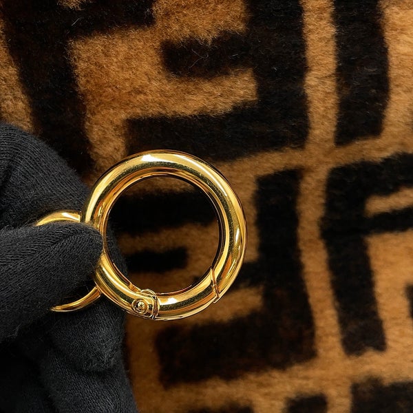 フェンディ ハンドバッグ ミニ ピーカブー ムートン/レザー 8BN244 FENDI バッグ ショルダーバッグ 黒