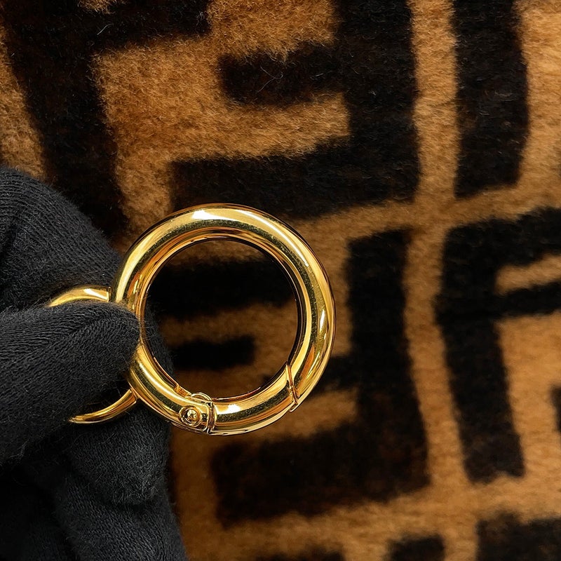 フェンディ ハンドバッグ ミニ ピーカブー ムートン/レザー 8BN244 FENDI バッグ ショルダーバッグ 黒
