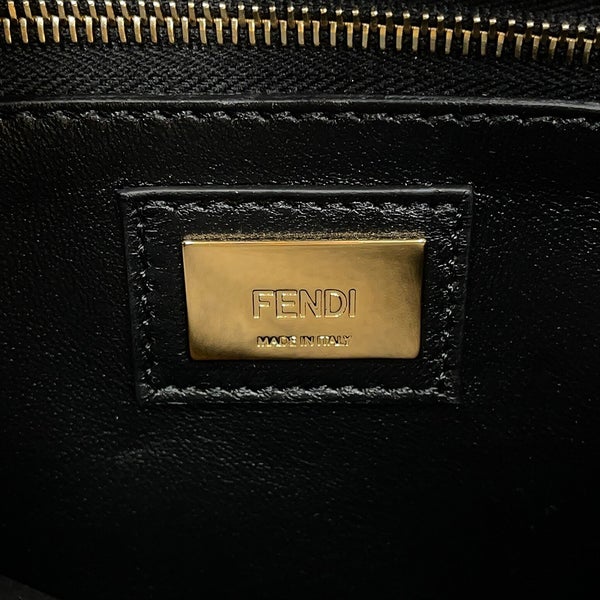 フェンディ ハンドバッグ ミニ ピーカブー ムートン/レザー 8BN244 FENDI バッグ ショルダーバッグ 黒