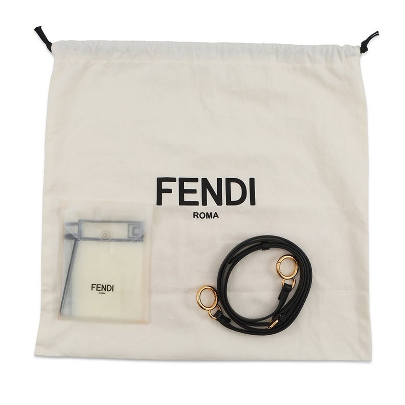 フェンディ ハンドバッグ ミニ ピーカブー ムートン/レザー 8BN244 FENDI バッグ ショルダーバッグ 黒