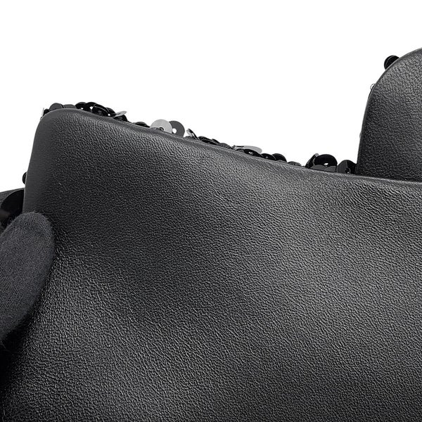 シャネル チェーンショルダーバッグ マトラッセ ココマーク ラムスキン/サテン/スパンコール ダブルチェーン CHANEL 黒