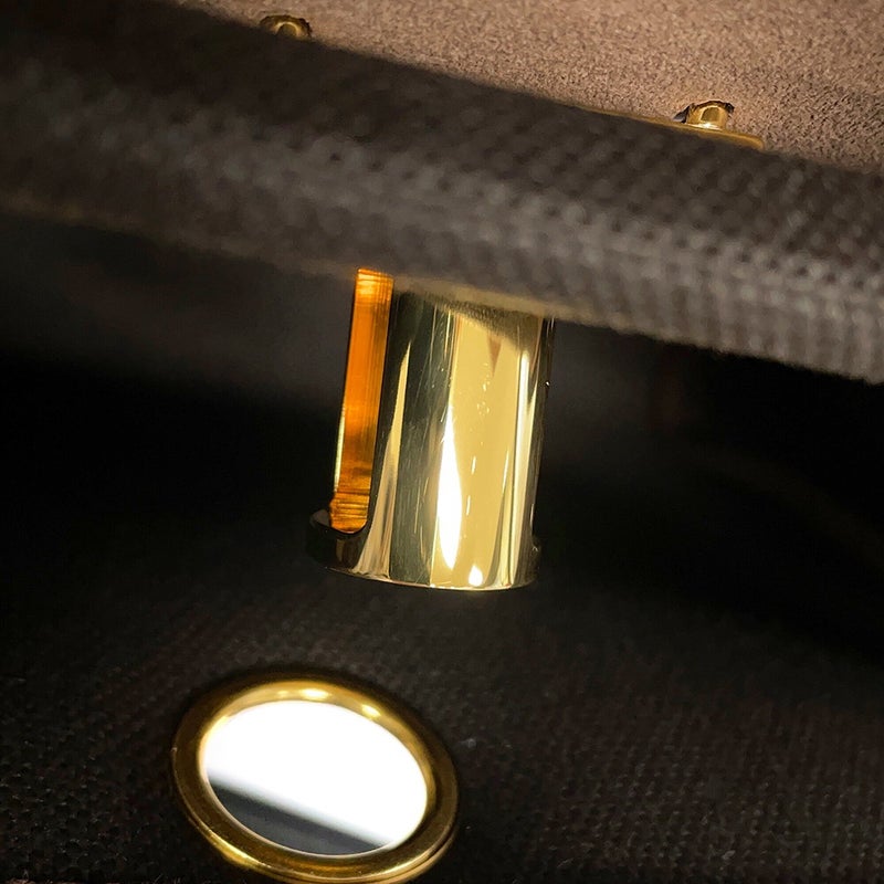 エルメス ショルダーバッグ エールバッグジップ ミニ エベンヌ/ゴールド金具 トワルミリタリー/ヴァッシュハンター K刻印 HERMES