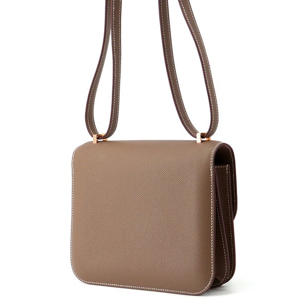 エルメス ショルダーバッグ ミニ コンスタンス3 ミロワール エトゥープ/ピンクゴールド金具 エプソン K刻印 HERMES Constance