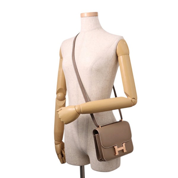 エルメス ショルダーバッグ ミニ コンスタンス3 ミロワール エトゥープ/ピンクゴールド金具 エプソン K刻印 HERMES Constance