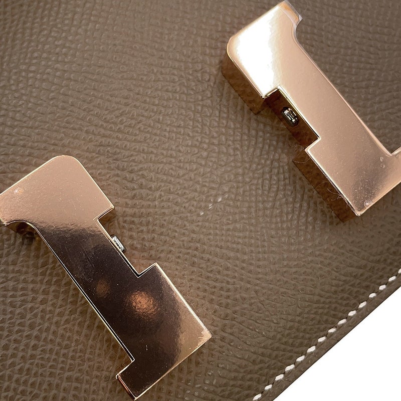 エルメス ショルダーバッグ ミニ コンスタンス3 ミロワール エトゥープ/ピンクゴールド金具 エプソン K刻印 HERMES Constance